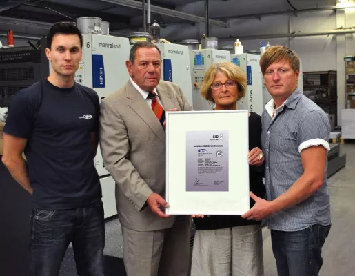 Bild: PSO-Urkunde für die Graphische Werkstätten Zittau GmbH