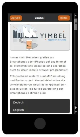 Yimbel: mobile Websites aus der Cloud Bild: Yimbel: mobile Websites aus der Cloud