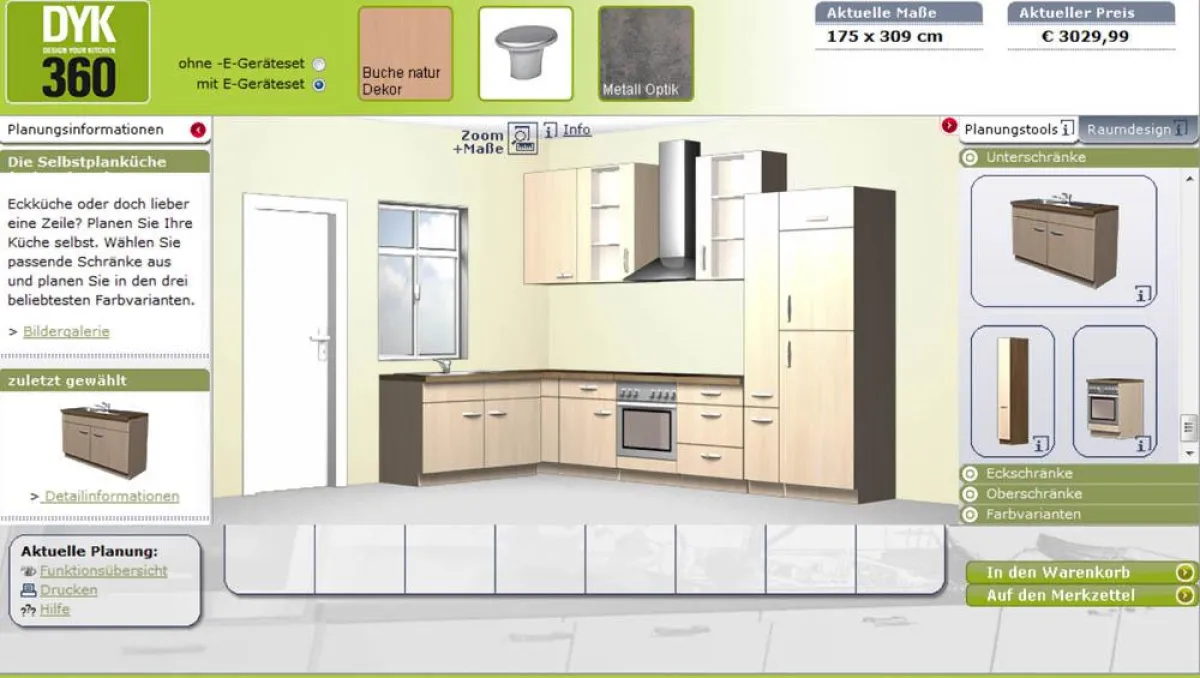 3D-Planungstool für Einbauküchen von DYK360
