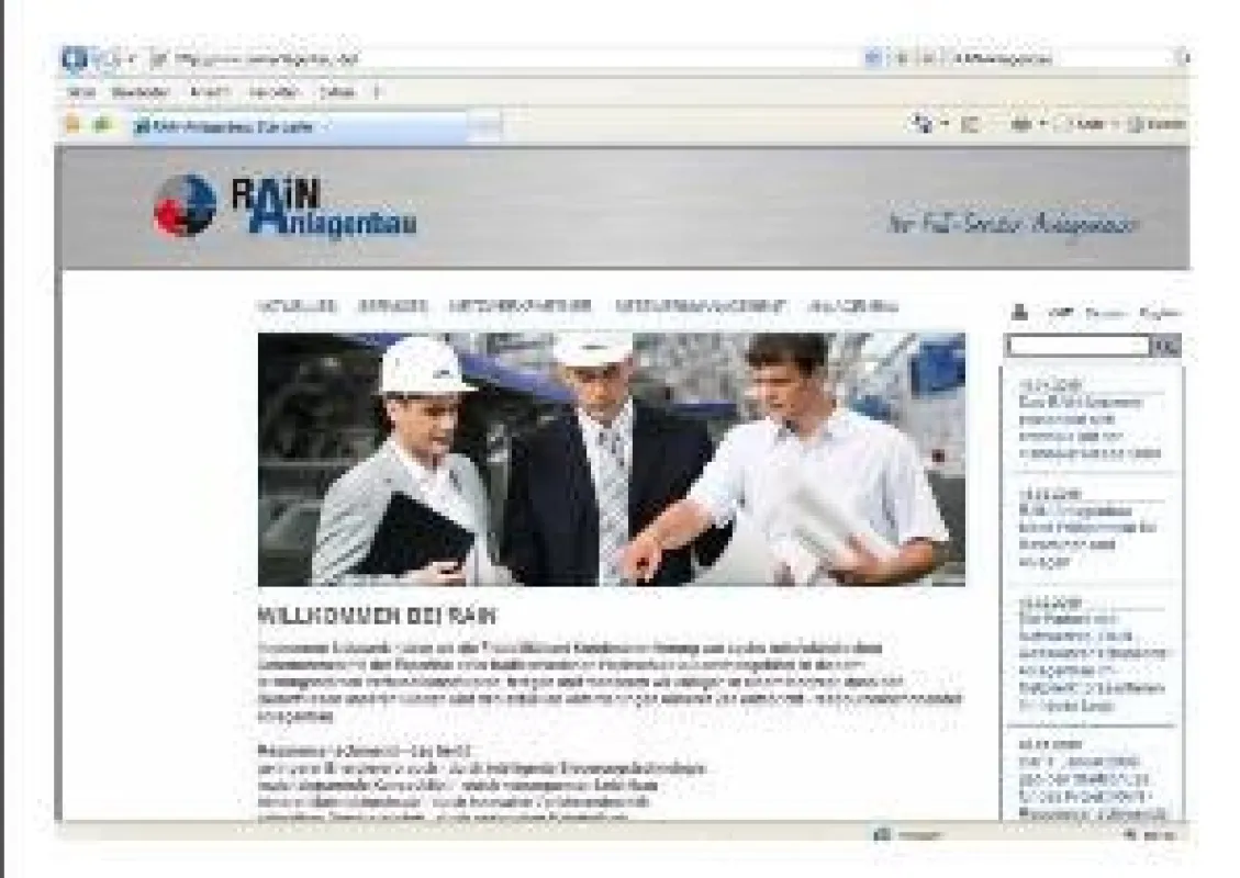 Der Internetauftritt www.RAiN-Anlagenbau.de ist pünktlich zum Auftritt auf der Hannover Messe 2009 online!