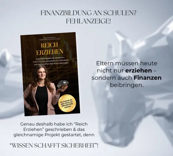 Bild: Finanzbildung beginnt zu Hause – Projekt „Reich Erziehen“ erklärt Steuern, Kinderdepots & Geldwissen