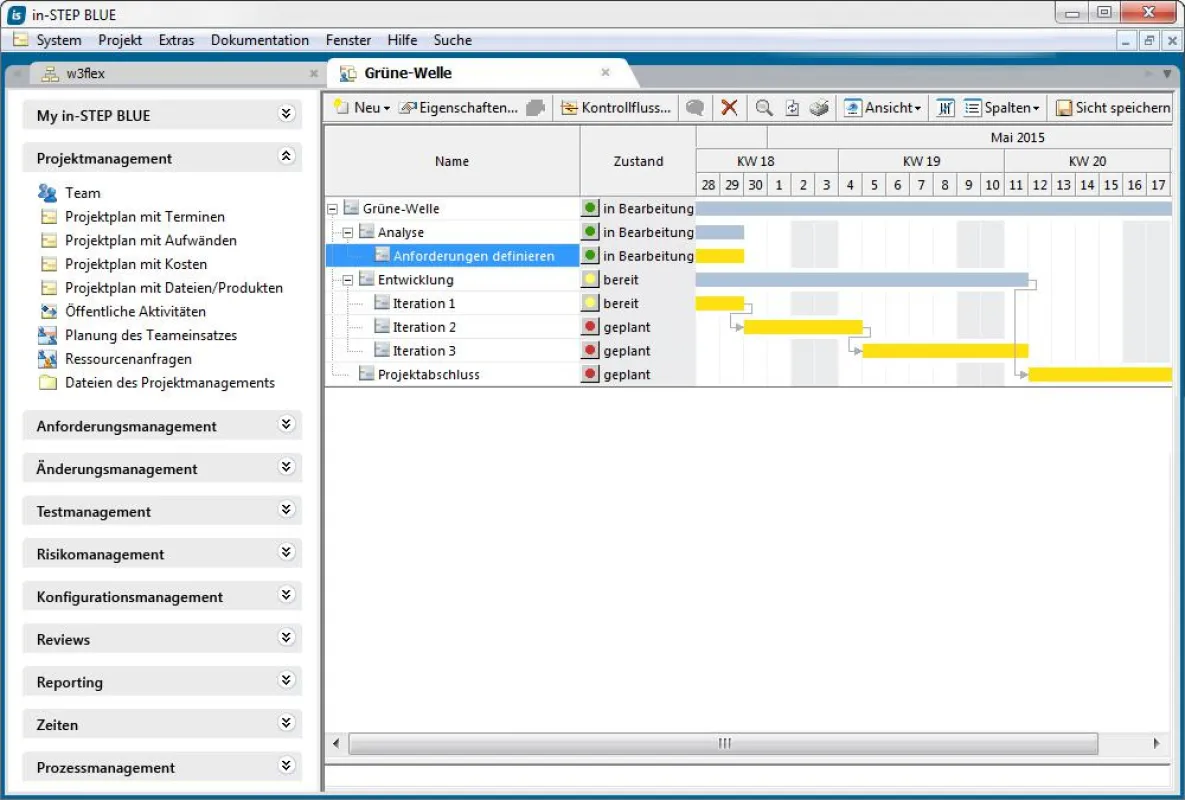 Projektplanung mit in-STEP BLUE