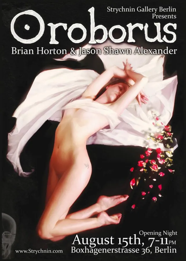 Oroborus - ab dem 15.8. in der Strychnin Gallery: neue Portraits des Malers Brian Horton und zum ersten Mal in Deutschland Werke von Jason Shawn Alexander.