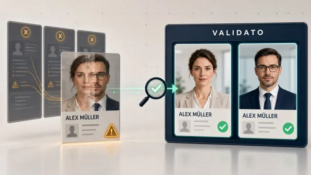Background-Check-Vergleich: Nur Validato erkennt Verwechslung mit Namensvetter Bild: Background-Check-Vergleich: Nur Validato erkennt Verwechslung mit Namensvetter
