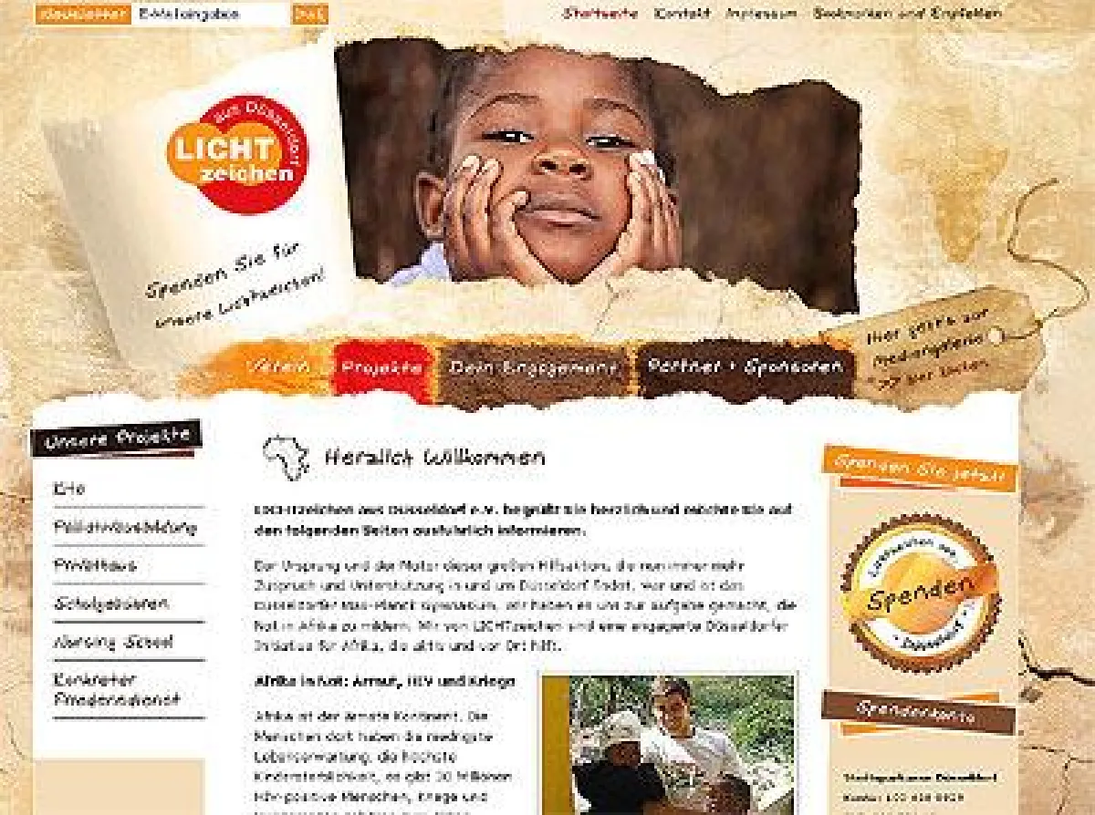 Der Verein Lichtzeichen ist mit einer Website von Euroweb online