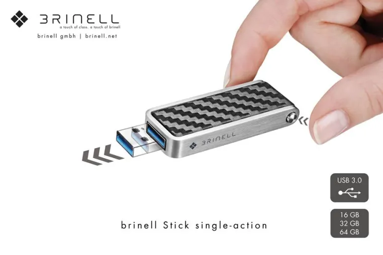 Bild: Neu: Der einzigartige USB-Stick mit der besonderen single-action-Mechanik – Auf Knopfdruck einsatzbereit
