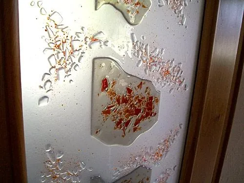 Bild: Der dekorative Sichtschutz für Ihre Zimmertüren - Fusingglas mit Sandstrahlung