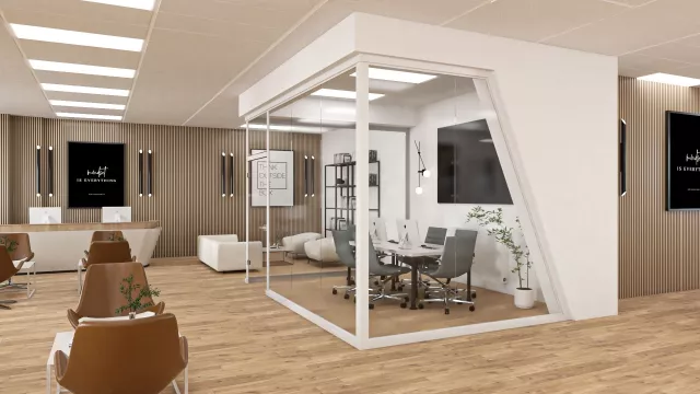 Bild: GTW20 Glastrennwand in der Arbeitswelt- Transparente Eleganz trifft moderne Funktionalität