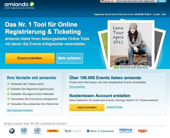 Bild: amiando erneuert sein preisgekröntes Event-Tool