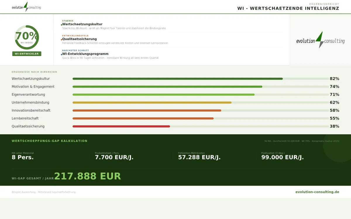 WI Quick Check. Macht den Wertschöpfung - Gap sichtbar und nutzbar