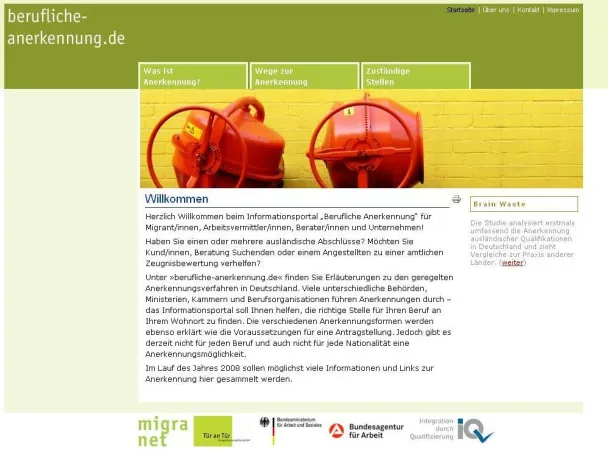 Neues Informationsportal im Internet - berufliche-anerkennung.de Bild: Neues Informationsportal im Internet - berufliche-anerkennung.de