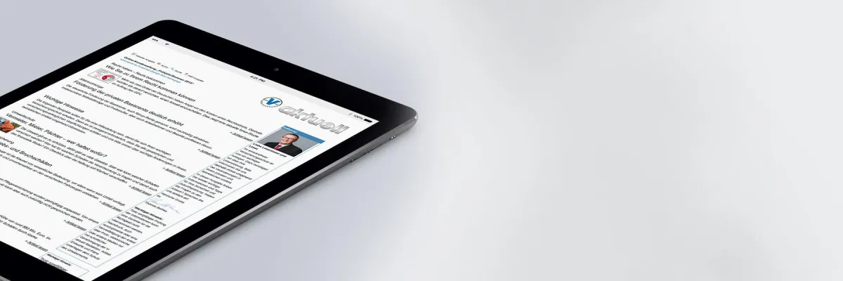 V-aktuell Online-Kundenzeitung optimiert für alle Endgeräte