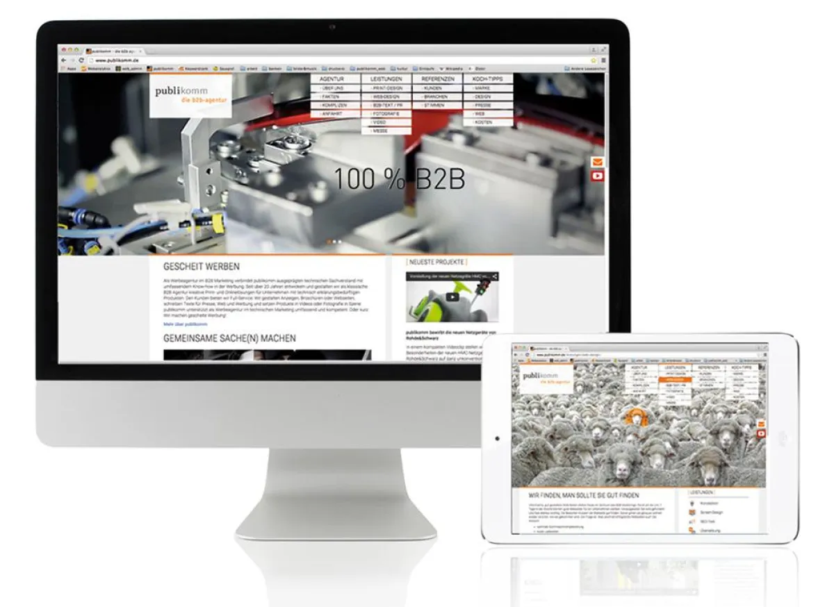 Neue Webseite von publikomm - die B2B Agentur aus Hanau auch für Smartphones und Tablets optimiert.