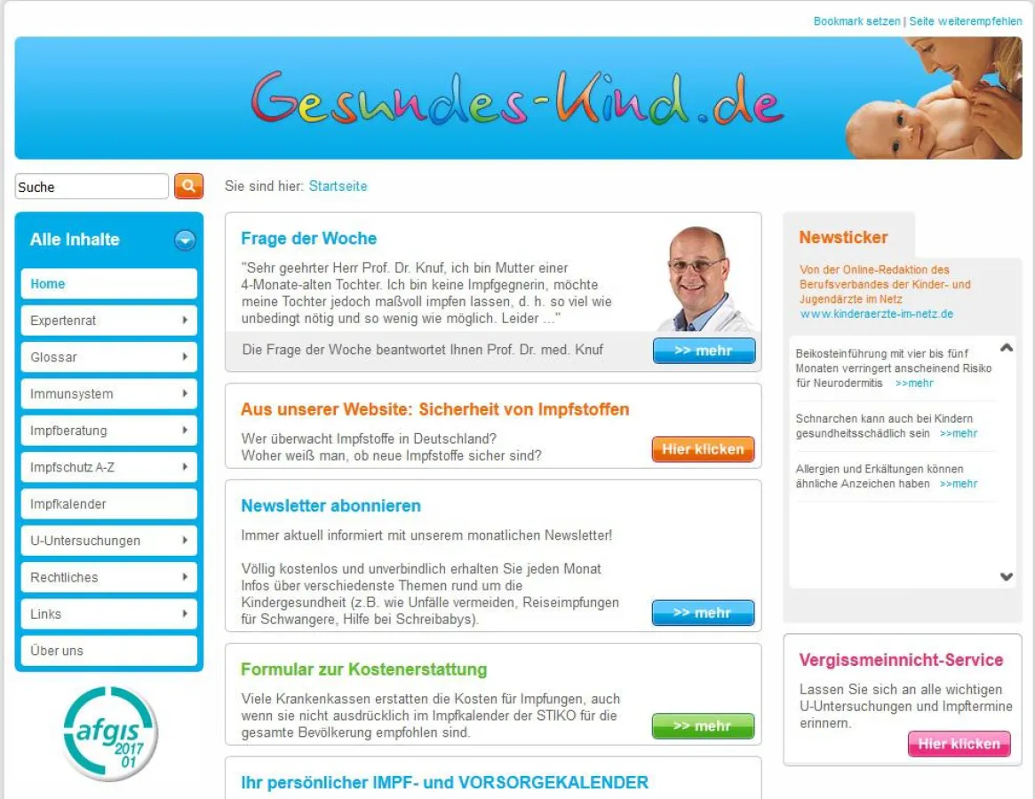 Gesundes-Kind.de ist eine Website für junge Eltern