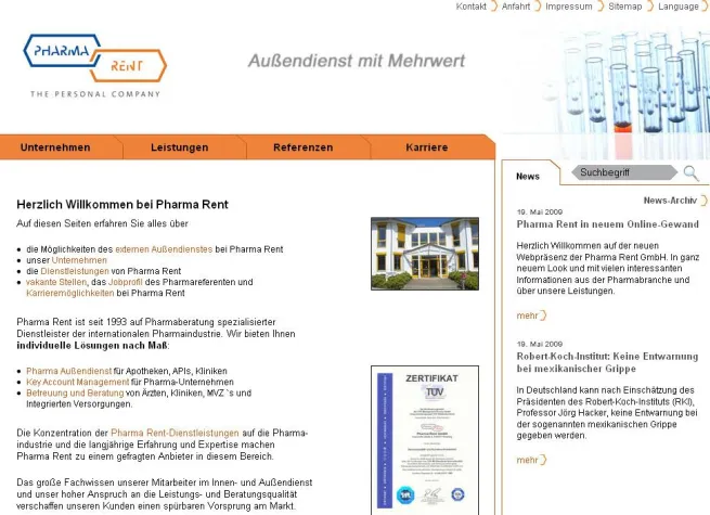 Bild: Pharma Rent in neuem Online-Gewand