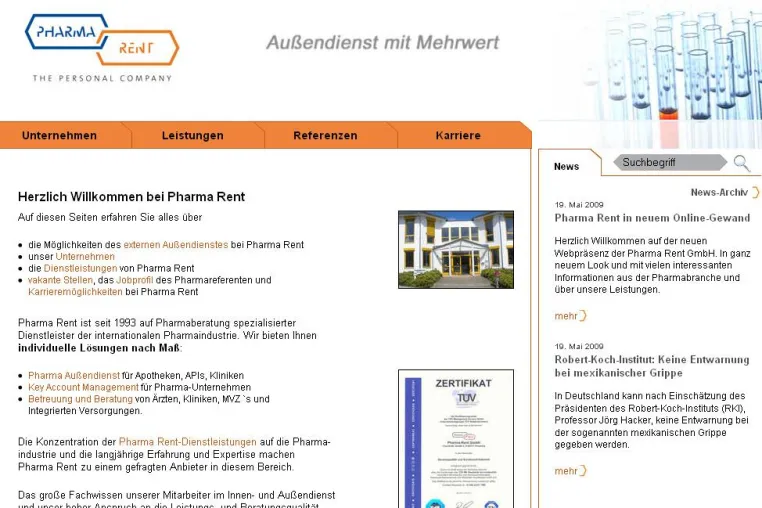 Bild: Pharma Rent in neuem Online-Gewand