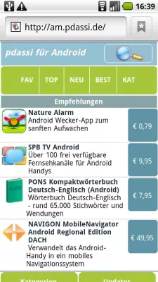 Bild: Pdassi für Android - Apps auf dem Handy oder PC aussuchen, herunterladen, kaufen