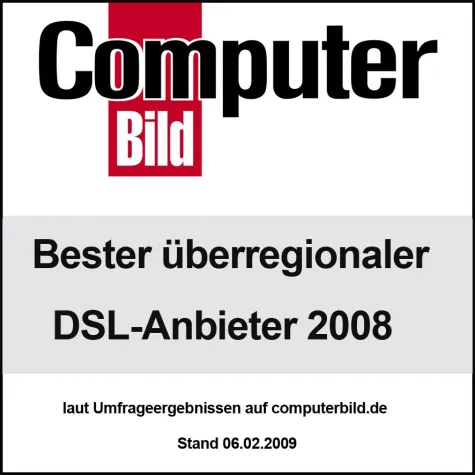 Bild: congstar bester überregionaler DSL-Anbieter des Jahres 2008