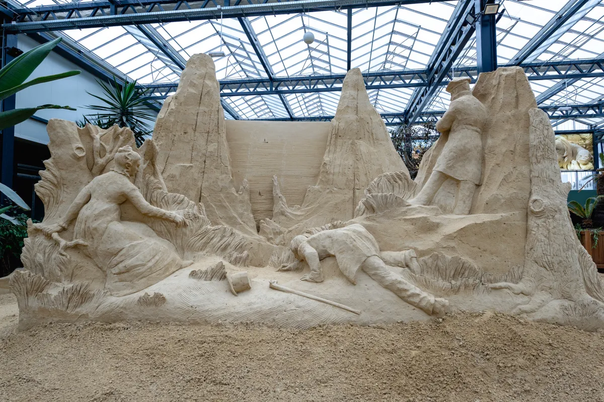 Imposantes Kunstwerk aus Sand: Caspar David Friedrichs