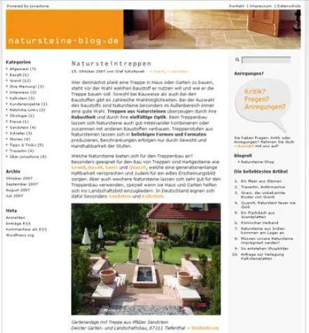 Bild: Erster Natursteine-Weblog geht online – mehr Service und Interaktivität