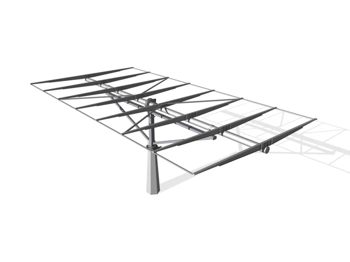Zeichnung der leichteren Tracker von KEMPER Solar, die auf der Intersolar 2011 vorgestellt wird.