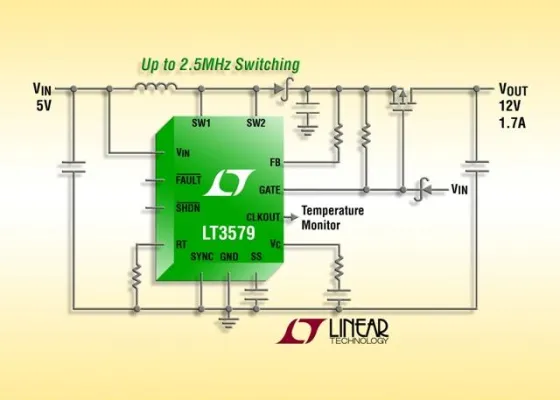 Linear Technology: 6A/2,5MHz/42V-DC/DC-Aufwärtsregler/Inverter mit internen Schutzfunktionen Bild: Linear Technology: 6A/2,5MHz/42V-DC/DC-Aufwärtsregler/Inverter mit internen Schutzfunktionen