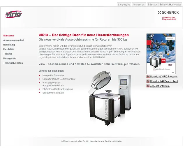 Sitewards entwickelt erneut Online-Produktpräsentation für Schenck RoTec GmbH Bild: Sitewards entwickelt erneut Online-Produktpräsentation für Schenck RoTec GmbH