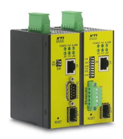 Bild: Serieller Industrie-Konverter mit PoE und SFP-Port von KTI