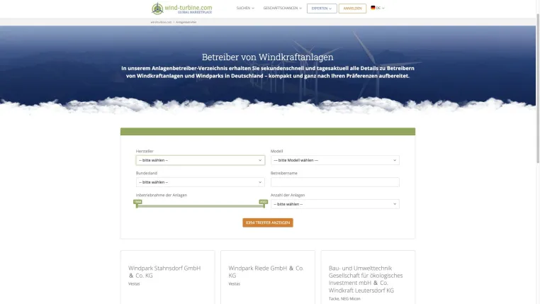 Bild: Windkraftanlagen-Betreiberverzeichnis geht online auf wind-turbine.com