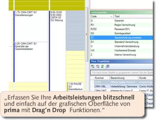 Bild: Software für Leistungserfassung