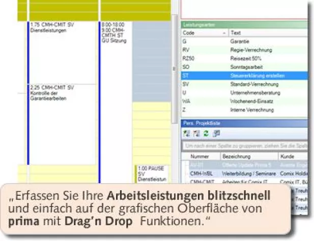 Software für Leistungserfassung Bild: Software für Leistungserfassung