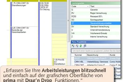 Bild: Software für Leistungserfassung