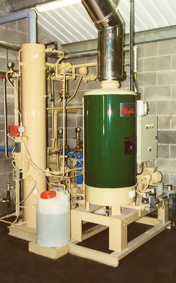 Clayton Schnelldampferzeuger für Whiskydestillation in Wales