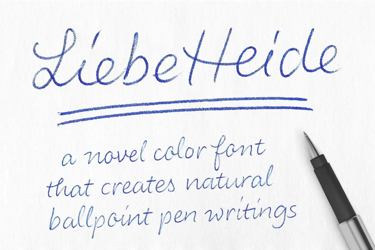 LiebeHeide Color-Font: die erste farbige Kuli-Schrift zum Tippen