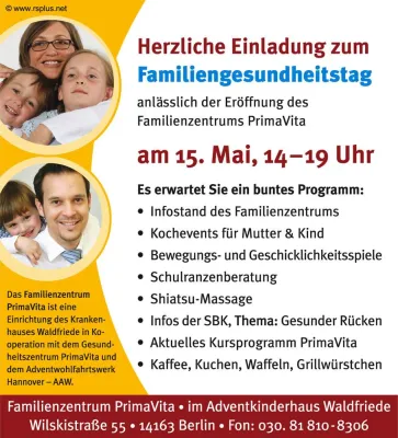 Bild: 15.05.2008 - Einladung zum Familiengesundheitstag im Familienzentrum PrimaVita
