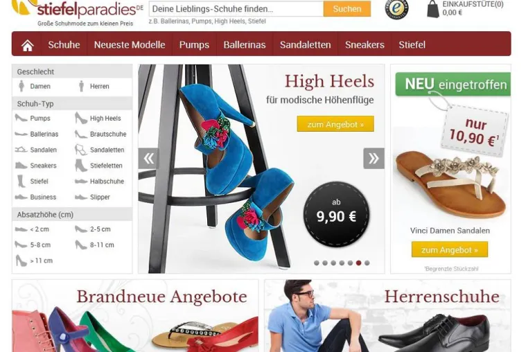 Bild: stiefelparadies.de – Relaunch des Onlineshops für Schuhe
