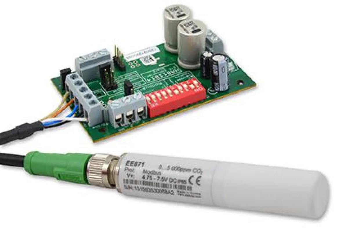 Modularer CO2 Transmitter EE870 mit austauschbarem Fühler EE871.