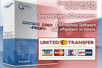 Neues Interface verbindet ePayment Modul United Transfer und Gambio Onlineshop-Software Bild: Neues Interface verbindet ePayment Modul United Transfer und Gambio Onlineshop-Software