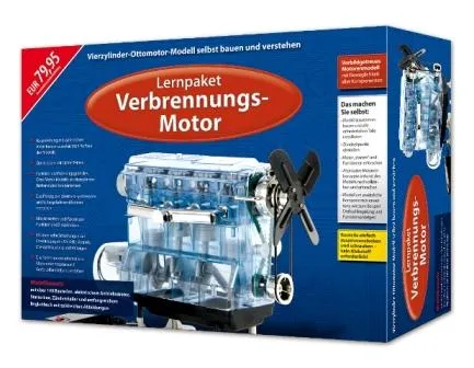 Bild: Vierzylinder-Ottomotor selbst bauen mit dem Franzis Lernpaket „Verbrennungsmotor“