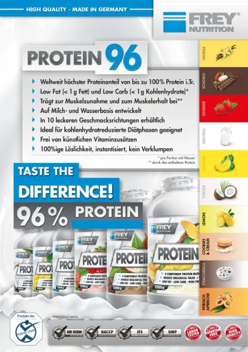 Bild: PROTEIN 96 - Das mit Abstand hochwertigste Eiweißprodukt auf dem Markt!