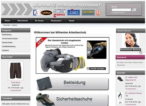 Bild: Neuer Internetauftritt der Firma Milhamke Arbeitsschutz