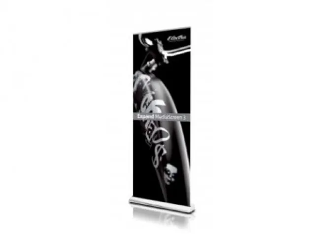 Expand MediaScreen - Design und Funktion in einem Rollup Display Bild: Expand MediaScreen - Design und Funktion in einem Rollup Display