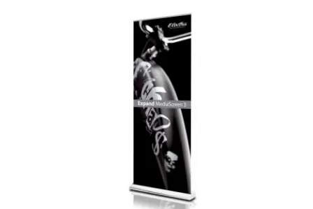 Expand MediaScreen - Design und Funktion in einem Rollup Display Bild: Expand MediaScreen - Design und Funktion in einem Rollup Display