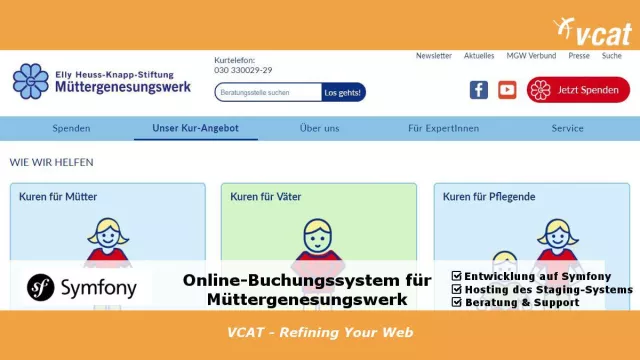 Bild: Symfony Online-Buchungssystem für das Müttergenesungswerk