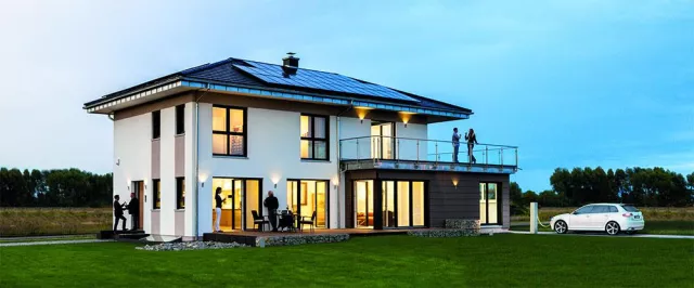 Das „echte“ Plusenergiehaus mit Mehrwert – bei KAMPA serienmäßig Bild: Das „echte“ Plusenergiehaus mit Mehrwert – bei KAMPA serienmäßig