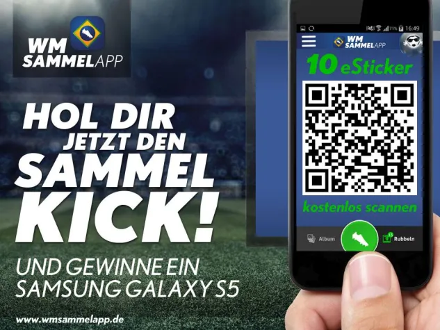 Bild: Kostenlose Fußball WM Sammelapp / Vom 3. Juni - 31. Juli 2014