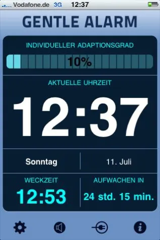 Bild: Gentle Alarm – der patentierte Schlafphasenwecker: jetzt als iPhone App