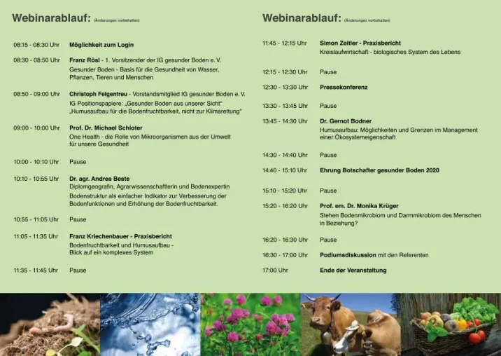 Bild: BODENTAG Webinar am 26.11.2020, 8:30 Uhr: Gesunde Böden als Grundlage ...