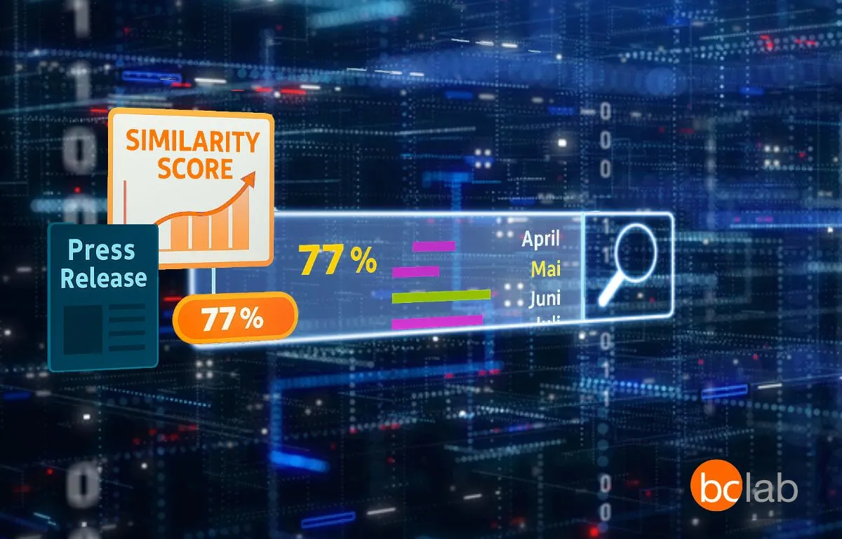 Der KI-Similar Score von bc.lab analysiert Medienresonanz in Echtzeit (© iStockphoto – bearbeitet mit KI)