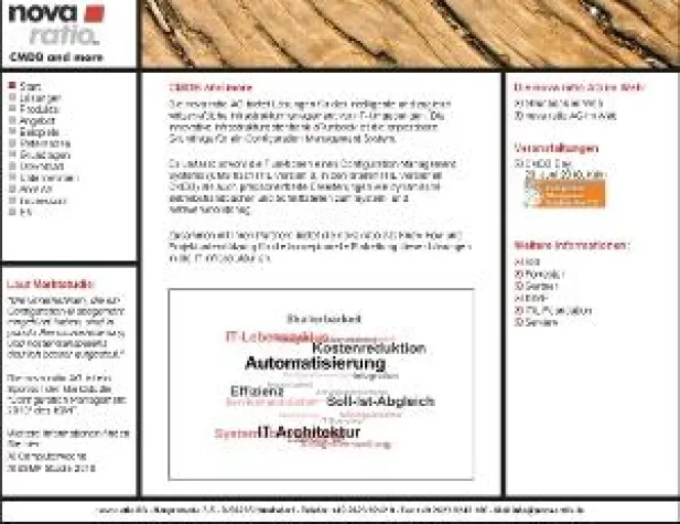Bild: CMDB and more - nova ratio AG präsentiert neuen Internetauftritt